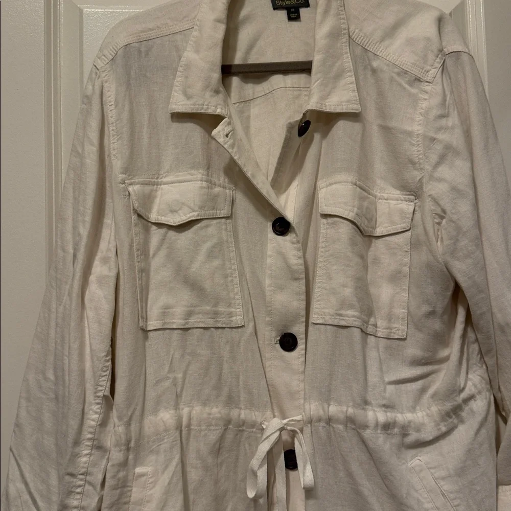 Cream drawstring jacket - Picture 3 of 4